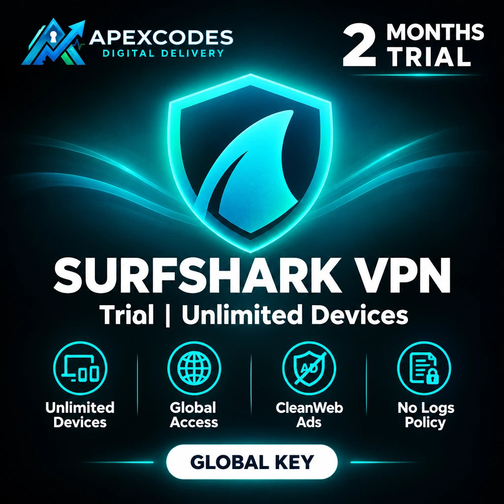 Surfshark VPN Trial 2 Months – Unlimited Devices | Global Key